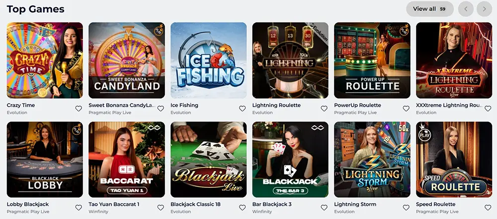 Kinghills Casino live section